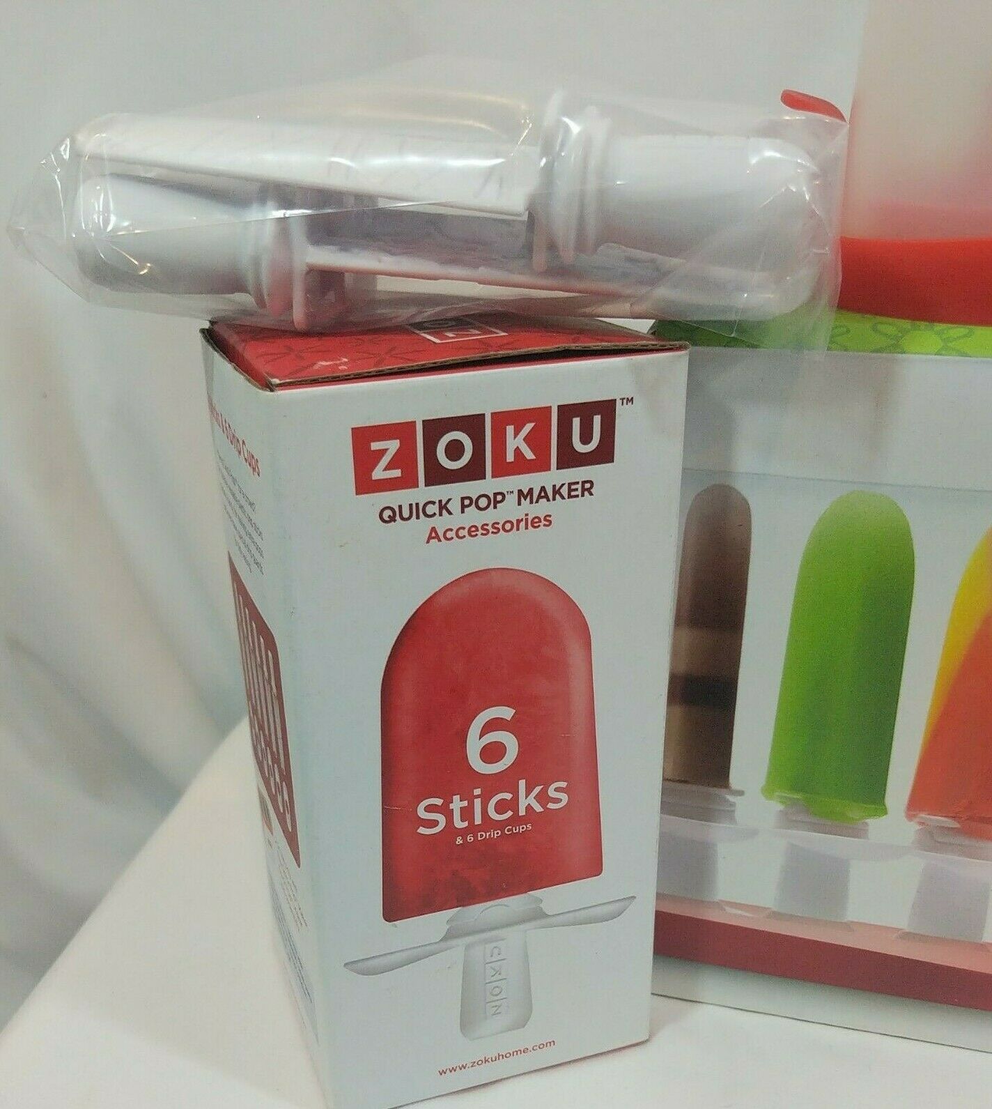 ZOKU Storage Case and Sticks for Quick Pop Maker Popsicles - Accessories Lot - Fresh Stock Dated February 2026
