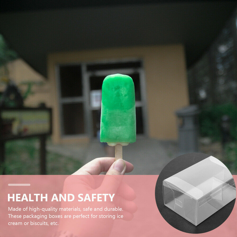 10pcs Transparent Practical Cake Popsicle Boxes Clear Biscuit Boxes - Fresh Stock Dated February 2026