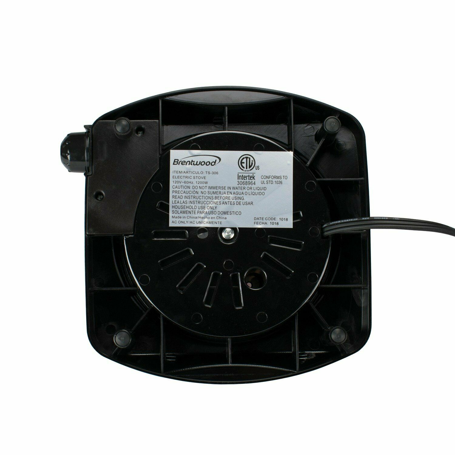 Brentwood Appl. TS-306 1,200W Single Electric Burner - Fresh Stock Dated February 2026