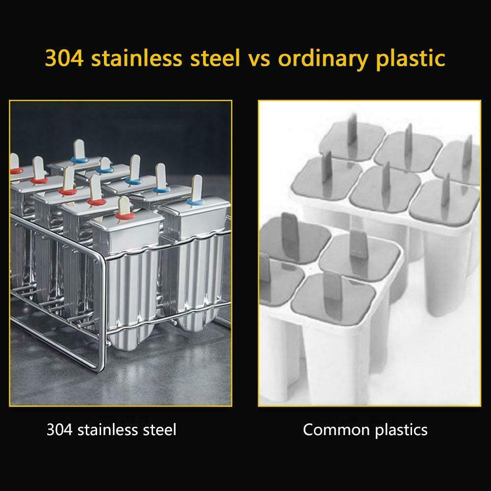 Steel Popsicle Ice Cream Sticks Mold Ice Lolly Popsicle Stick Holder - Fresh Stock Dated February 2026