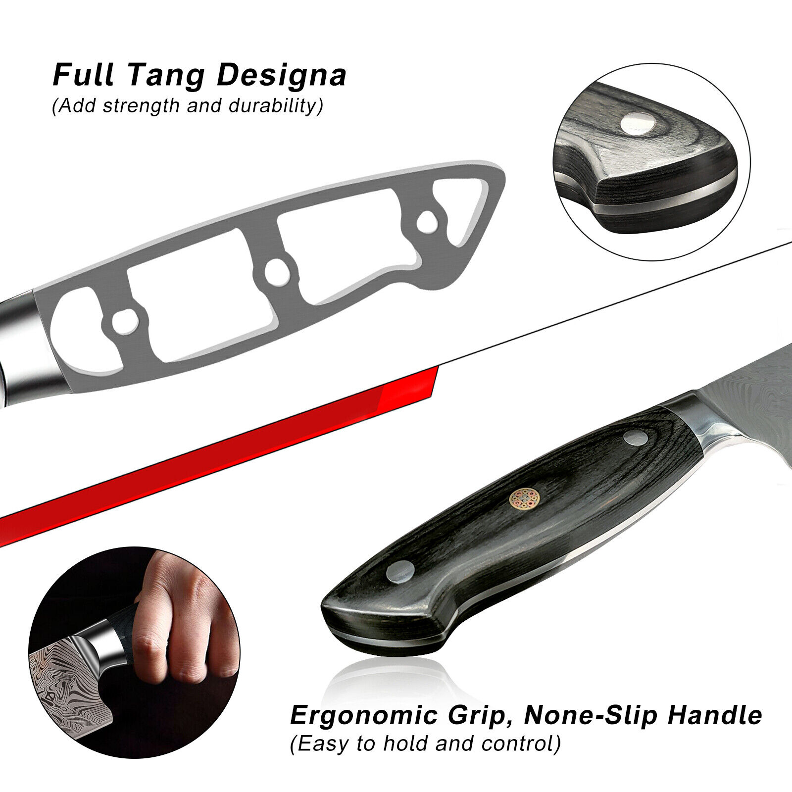 15 Pcs Kitchen Knife Set with Wooden Block Japan Carbon Stainless Steel Knives - Fresh Stock Dated January 2026