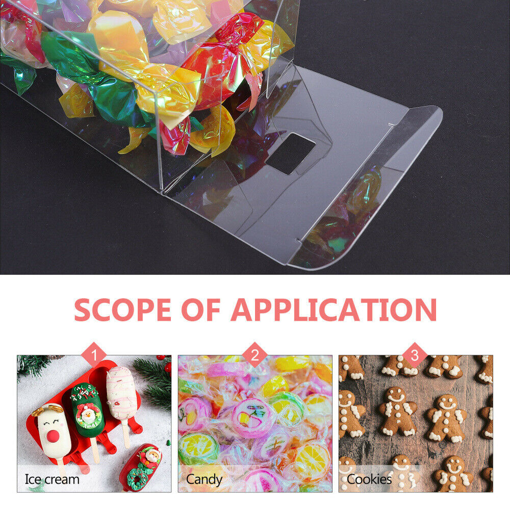 10pcs Transparent Practical Cake Popsicle Boxes Clear Biscuit Boxes - Fresh Stock Dated February 2026