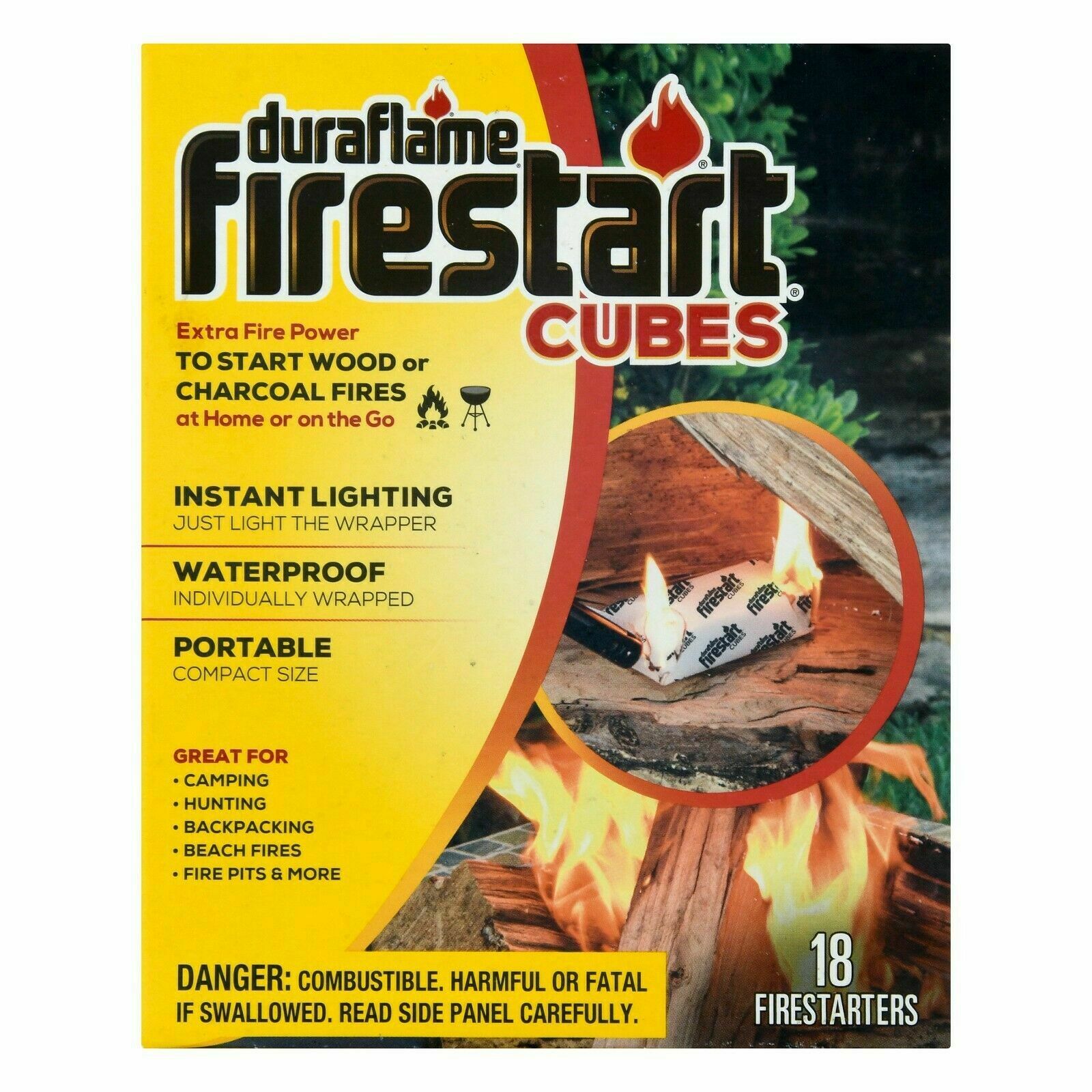 Duraflame Firestart Cubes 18 Pack, Safe, for Wood or Charcoal, Free Shipping - Fresh Stock Dated January 2026