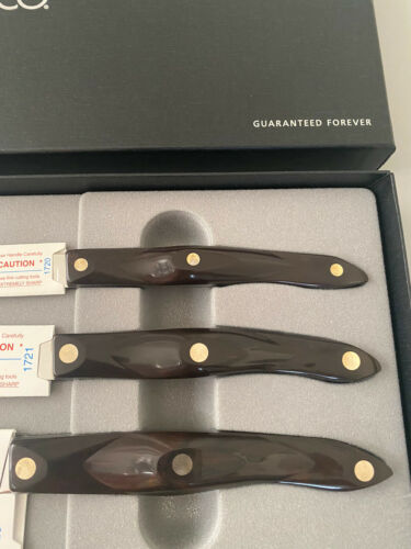 cutco knife set, 3 knives (paring, chef and trimmer) - Fresh Stock Dated January 2026
