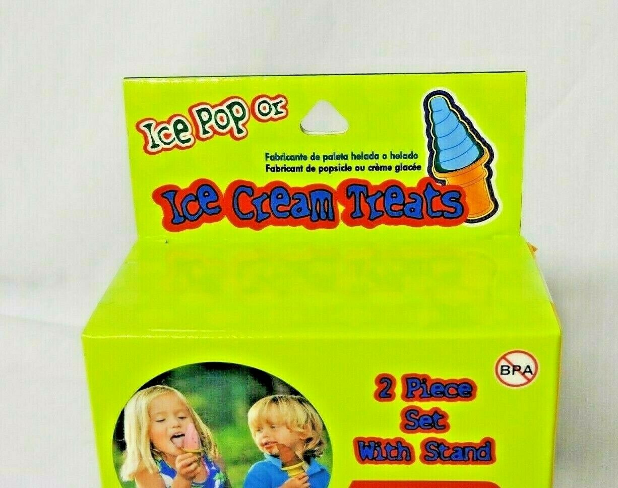 NEW Ice Pop Or Ice Cream Mold Set of 2 With Stand 2 Shapes Popsicle Maker NIB - Fresh Stock Dated February 2026