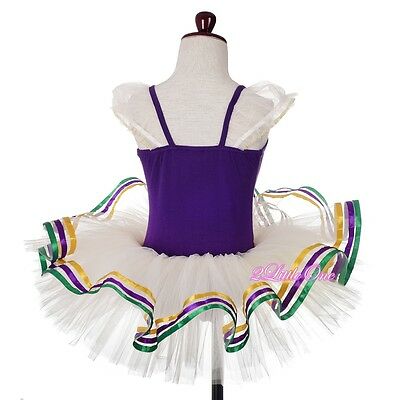 Rosettes Ribbon Trimmed Ballet Tutu Dance Costume Pageant Fancy Dress 3T-8 BA064 - Fresh Stock Dated December 2025