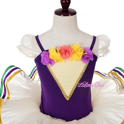 Rosettes Ribbon Trimmed Ballet Tutu Dance Costume Pageant Fancy Dress 3T-8 BA064 - Fresh Stock Dated December 2025