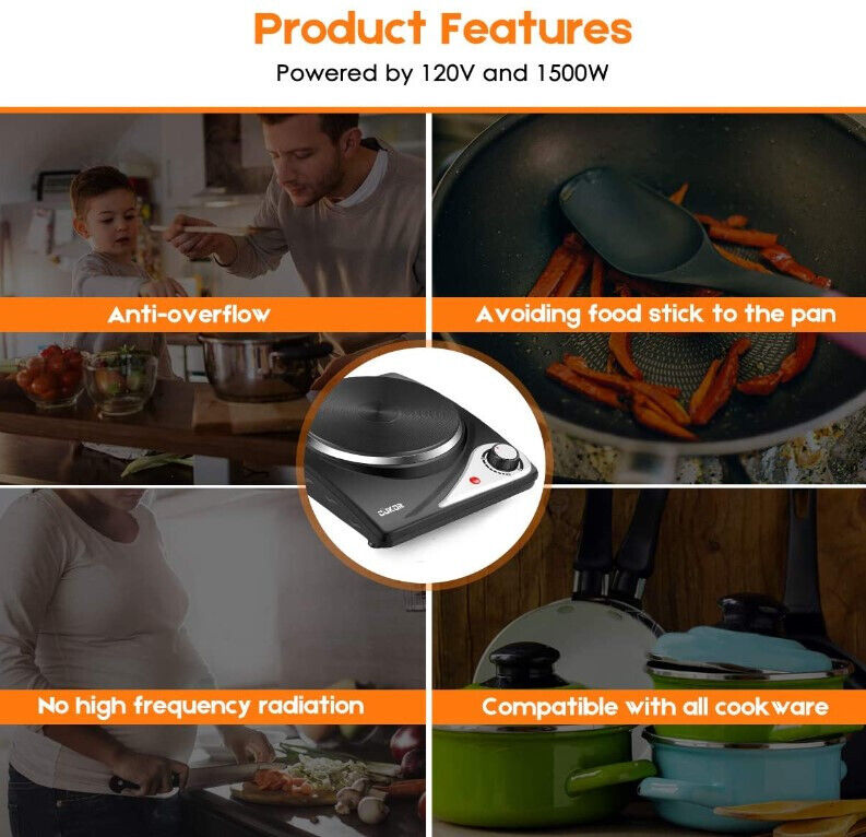 1 Hornilla Estufa Electrica Cocina Portatil Para Casa Apartamento Campamento - Fresh Stock Dated February 2026