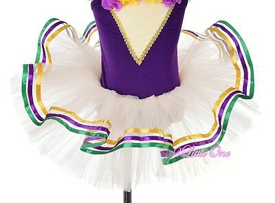Rosettes Ribbon Trimmed Ballet Tutu Dance Costume Pageant Fancy Dress 3T-8 BA064 - Fresh Stock Dated December 2025