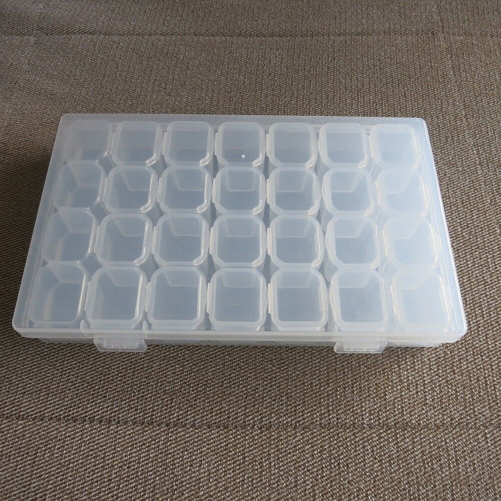 2PCS/lot Plastic Part Box 28 Grids for Organizing Watch Parts Jewelry Bead Screw - Fresh Stock Dated December 2025