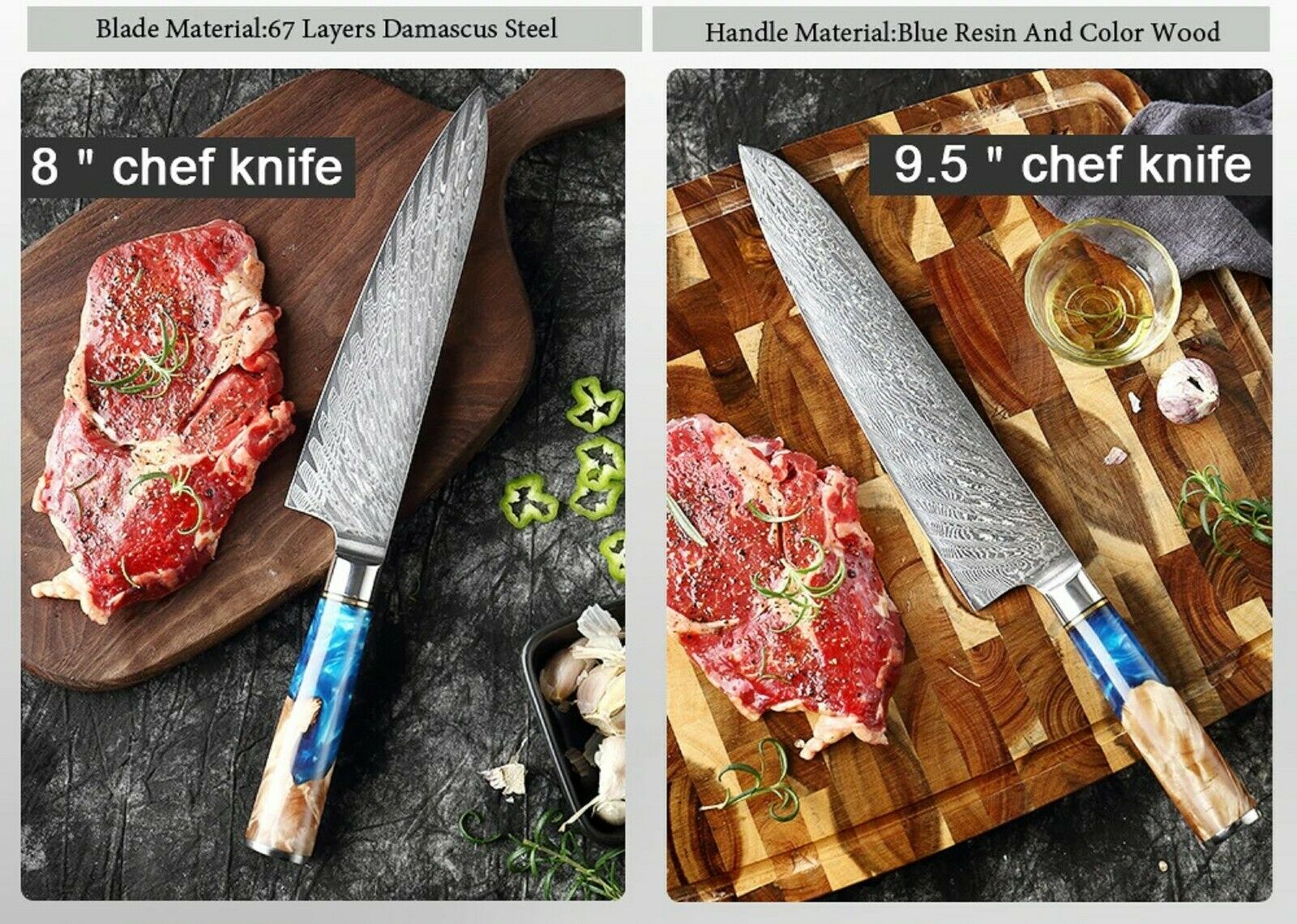 Kitchen Chef Knife Stainless Steel Damascus Pattern Sharp Cleaver Knife Japanese - Fresh Stock Dated February 2026