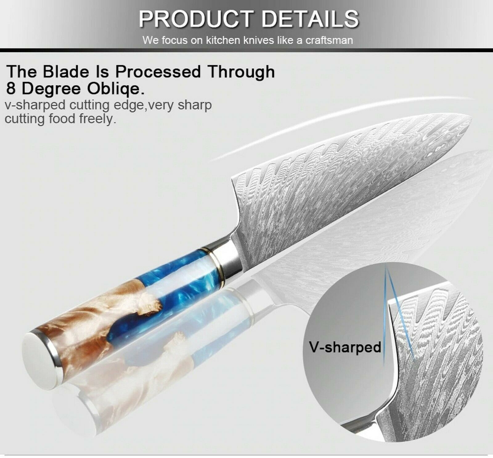 Kitchen Chef Knife Stainless Steel Damascus Pattern Sharp Cleaver Knife Japanese - Fresh Stock Dated February 2026