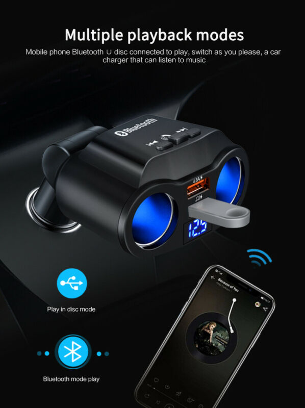Bluetooth 5.0 Wireless Handsfree Car FM Transmitter MP3 Player Dual USB Charger！ - Fresh Stock Dated December 2025