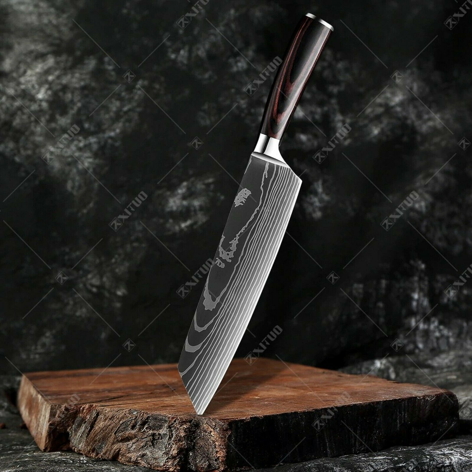 Kitchen Chef Knife Stainless Steel Damascus Pattern Sharp Cleaver Knife Japanese - Fresh Stock Dated February 2026