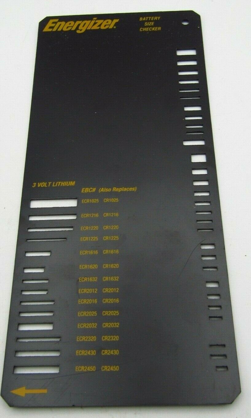 EVEREADY WATCH CALCULATOR BATTERY TESTER & ENERGIZER BATTERY SIZE CHECKER w2 - Fresh Stock Dated December 2025