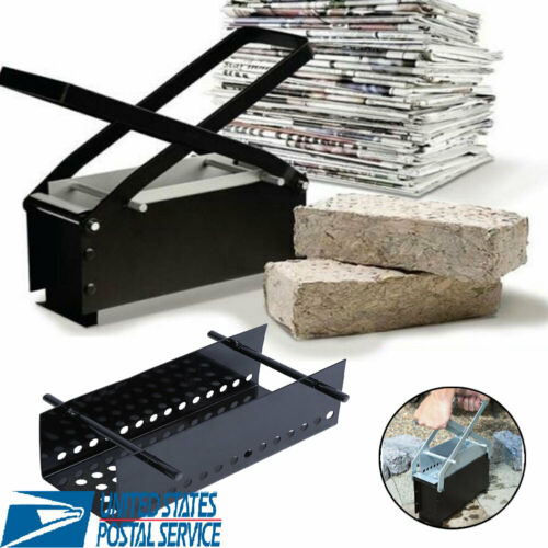 Paper Log Briquette Maker Green Recycle Newspaper Fire Pit Brick Block Fuel DIY - Fresh Stock Dated December 2025