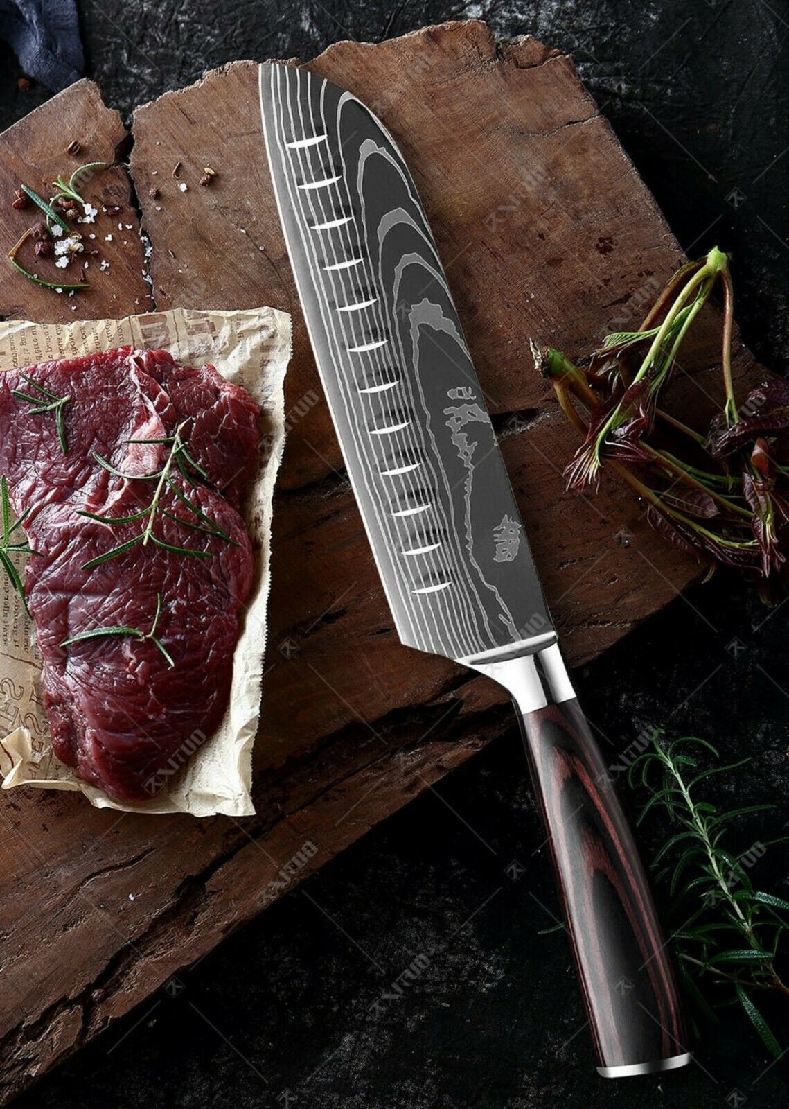 Kitchen Chef Knife Stainless Steel Damascus Pattern Sharp Cleaver Knife Japanese - Fresh Stock Dated February 2026