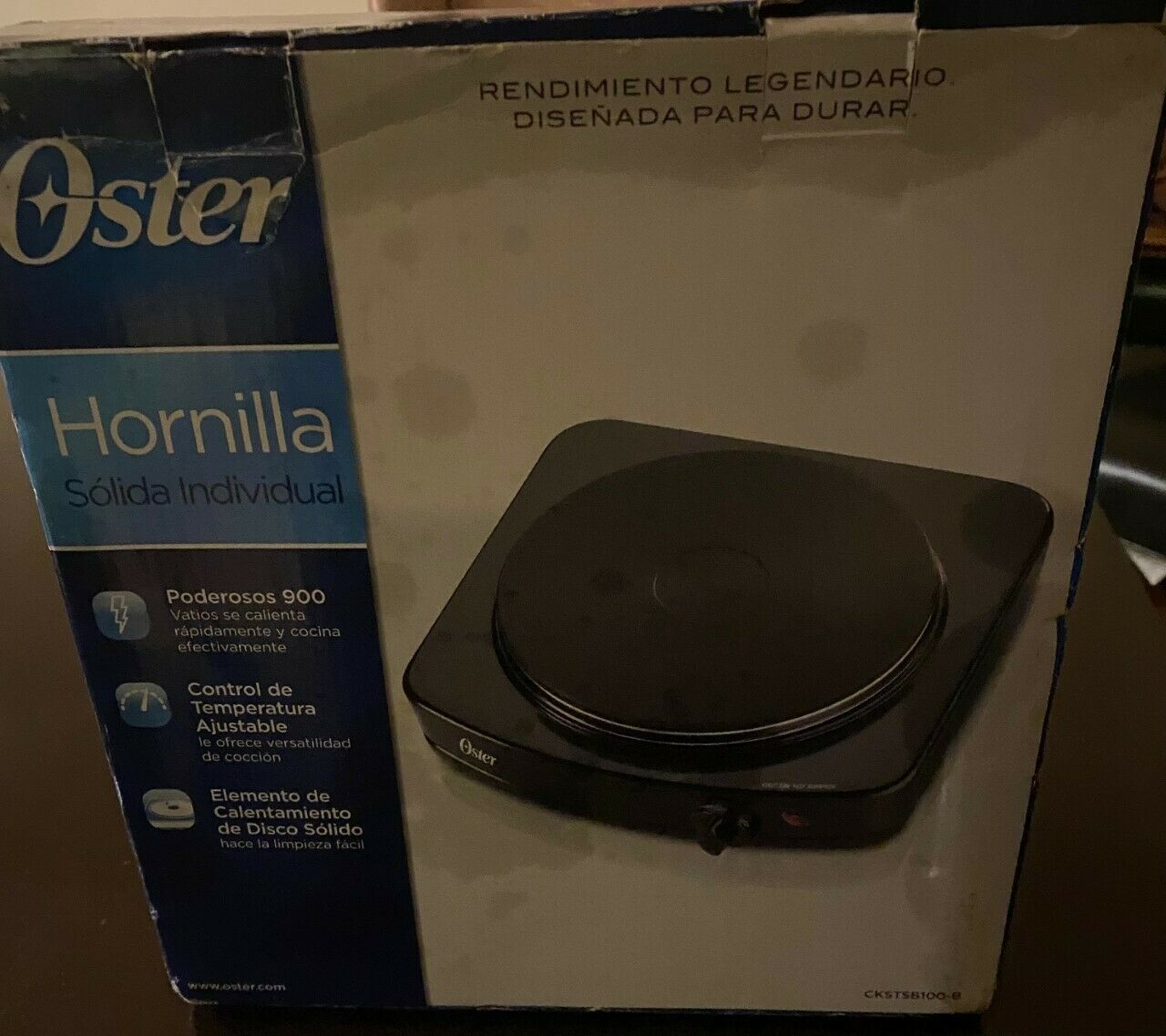 Oster Solid Single Burner Powerful 900 Watts Adjustable Temperature Control - Fresh Stock Dated February 2026