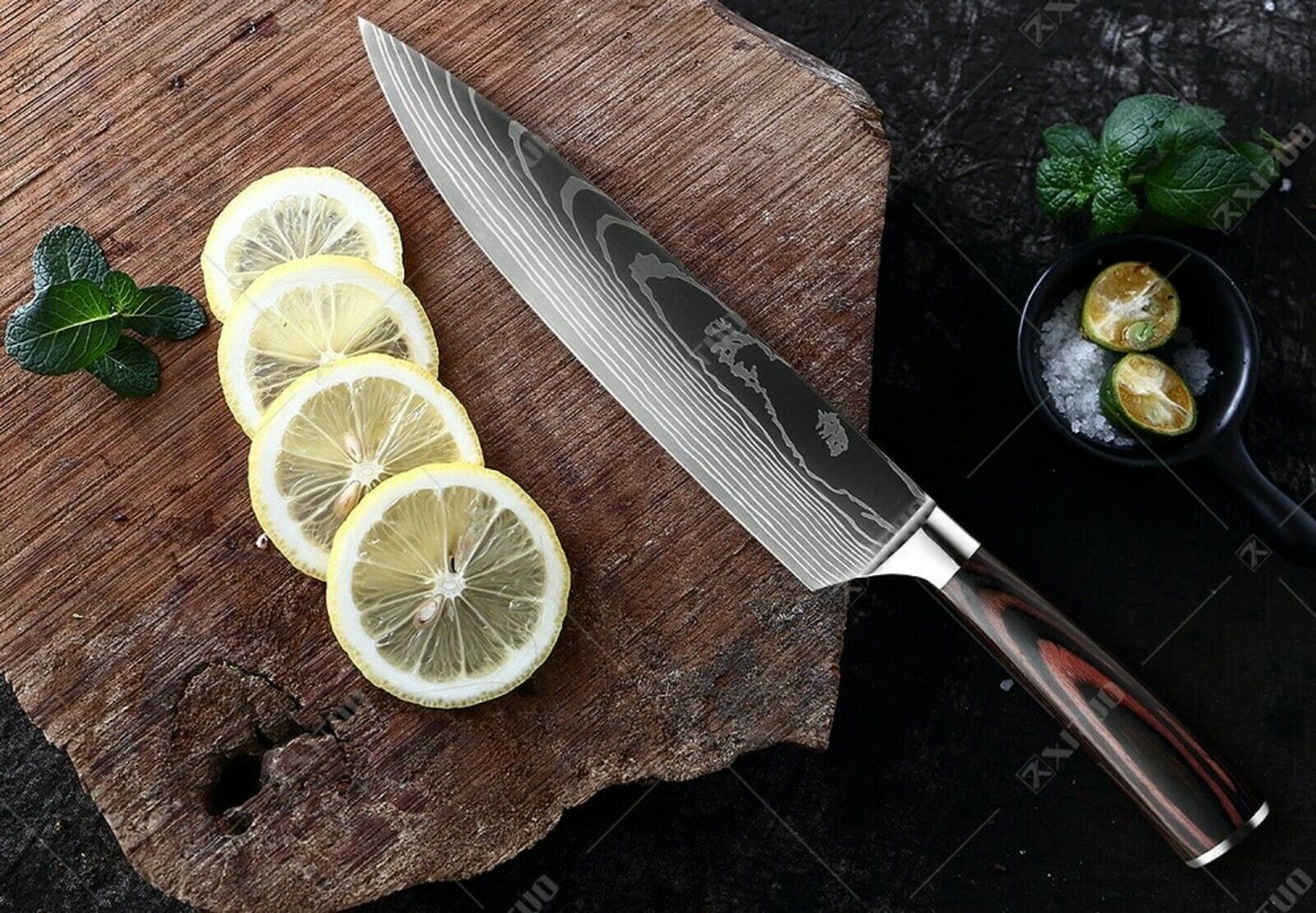 Kitchen Chef Knife Stainless Steel Damascus Pattern Sharp Cleaver Knife Japanese - Fresh Stock Dated February 2026