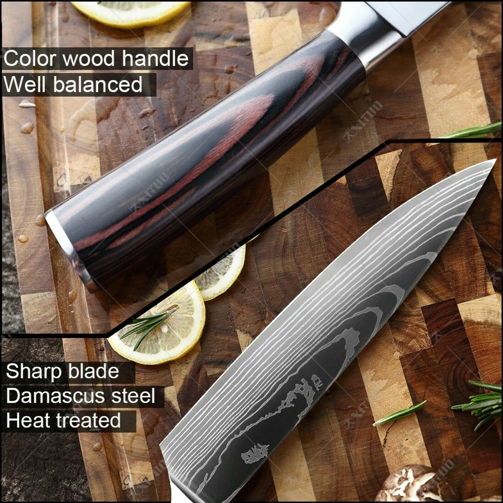 Kitchen Chef Knife Stainless Steel Damascus Pattern Sharp Cleaver Knife Japanese - Fresh Stock Dated February 2026