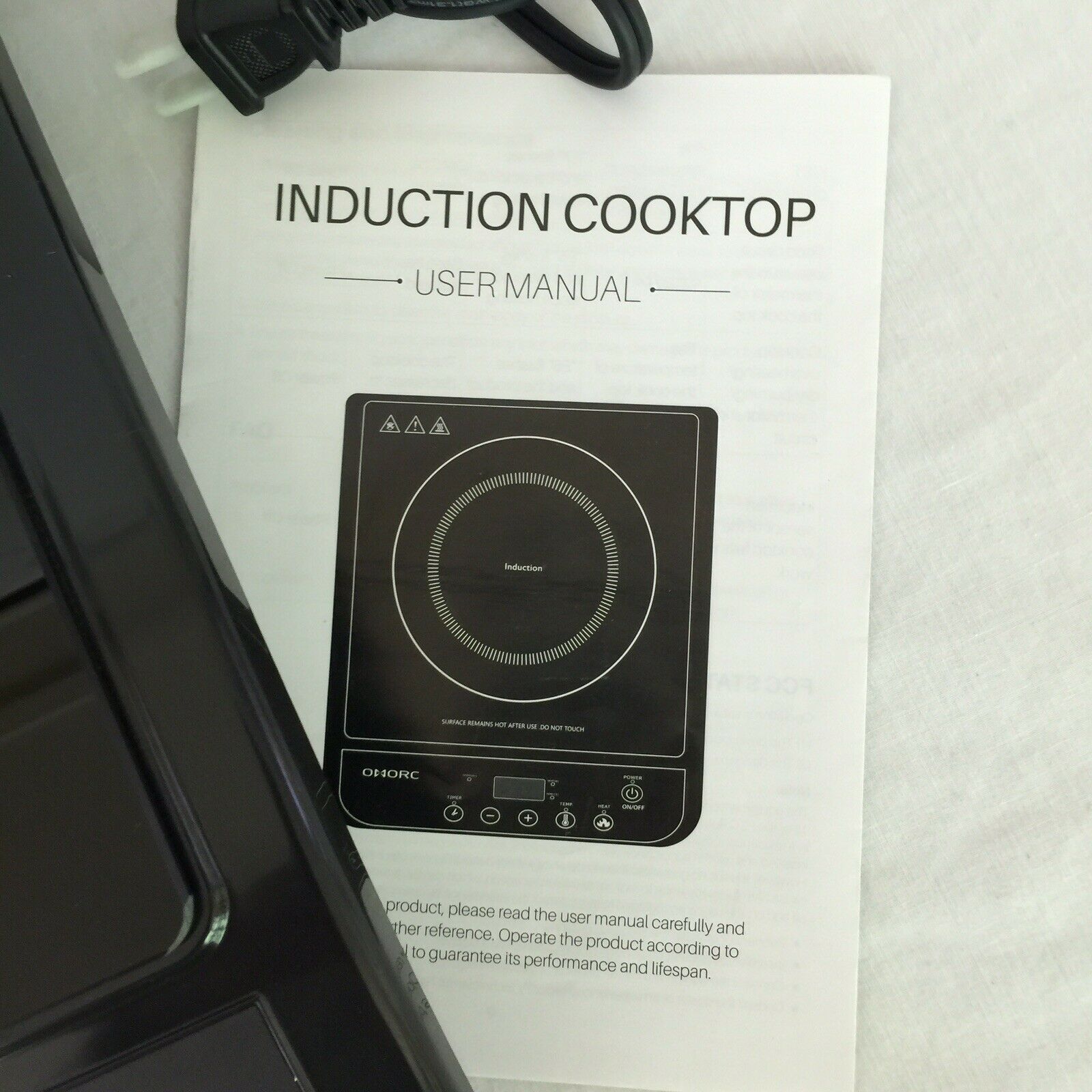 OMORC Portable Induction Cooktop Touch-Control Countertop Burner 10 Power Levels - Fresh Stock Dated February 2026