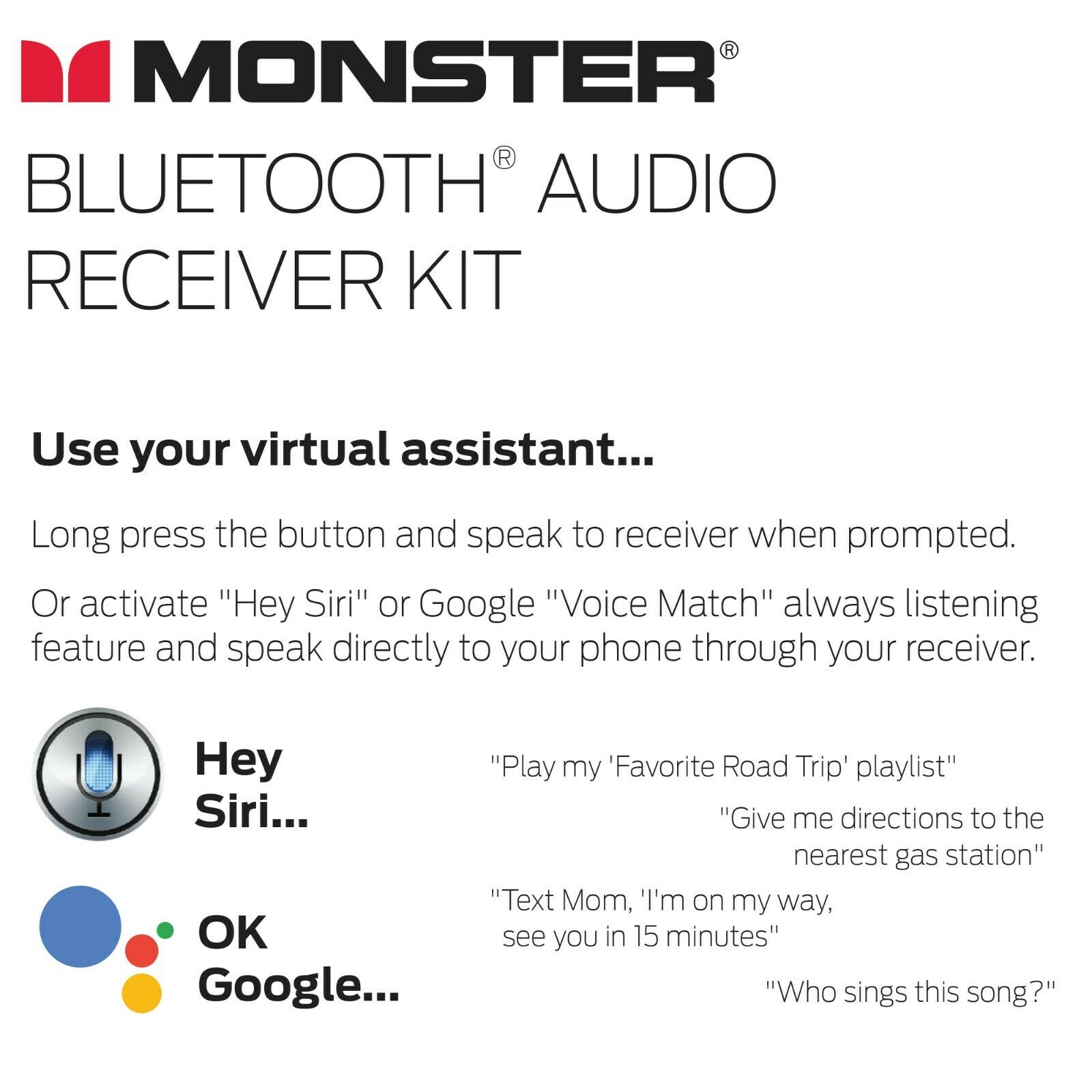 Monster Bluetooth Receiver to 3.5mm Audio Jack - Stream Bluetooth to Any Device - Fresh Stock Dated December 2025