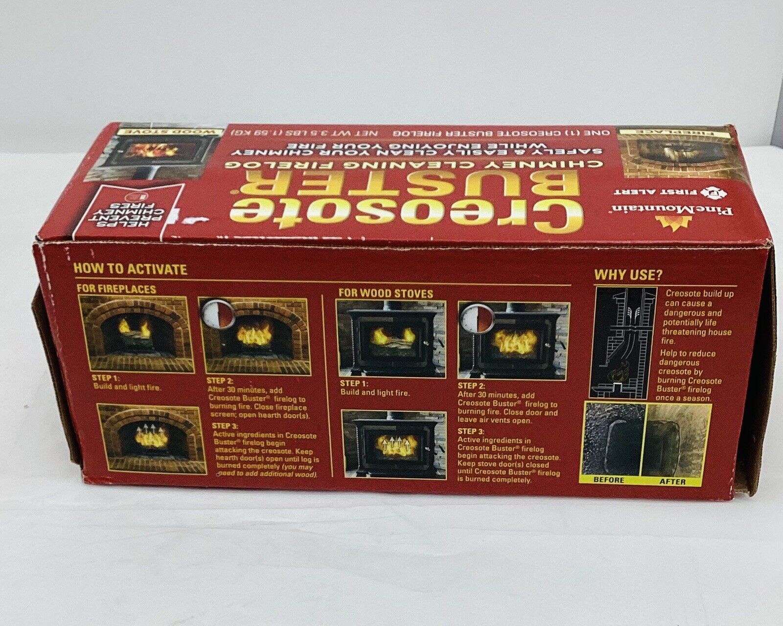 PINE MOUNTAIN Creosote Buster Chimney Cleaning Firelog  3.5pds New - Fresh Stock Dated January 2026