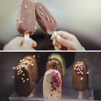 Popsicle Molds, 2 Pack Cake Pop Molds Silicone, 4 Cavities Homemade Cakesicle 50 - Fresh Stock Dated February 2026