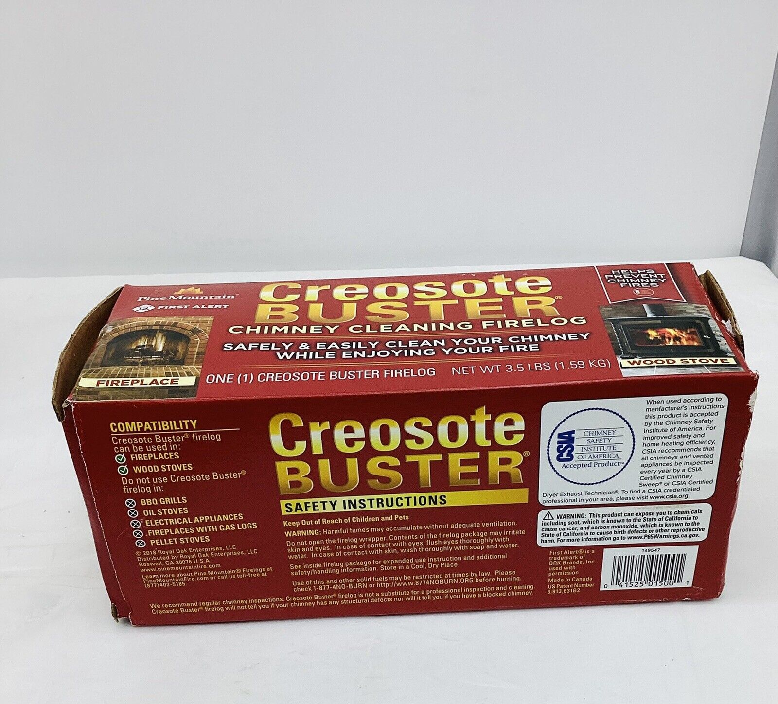 PINE MOUNTAIN Creosote Buster Chimney Cleaning Firelog  3.5pds New - Fresh Stock Dated January 2026