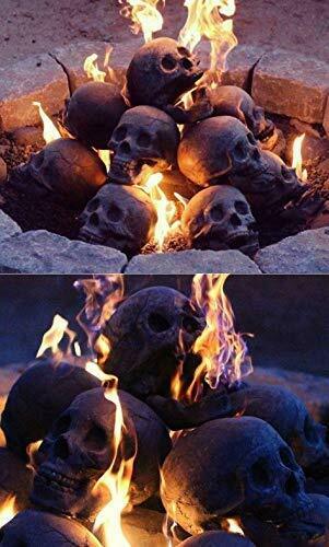 Regal Flame Human Skull Ceramic Wood Large Gas Fireplace Logs Logs for All Ty... - Fresh Stock Dated January 2026