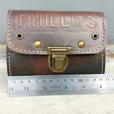 PHILLIPS Small Tool Bag Logo Handmade Dark Brown Color - Fresh Stock Dated December 2025