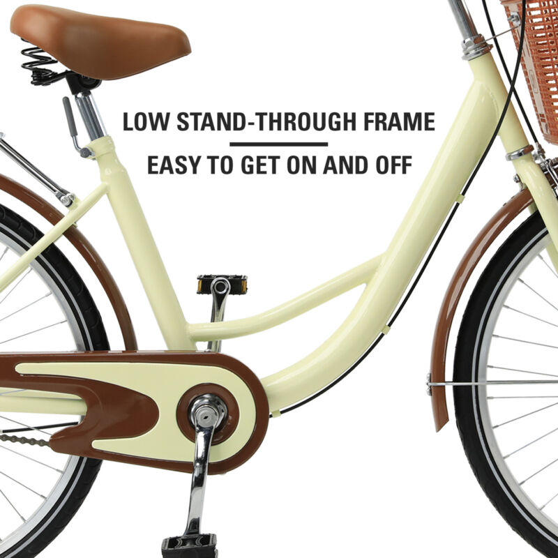 Beach Cruiser Bike 24 Inch Bicycle Step-through Frame Comfort Classic Ride - Fresh Stock Dated December 2025