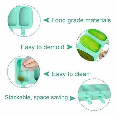 Ouddy 2 PackUpgraded Large Popsicle Molds 4 Cavities Ice Pop Molds & Homemade... - Fresh Stock Dated February 2026