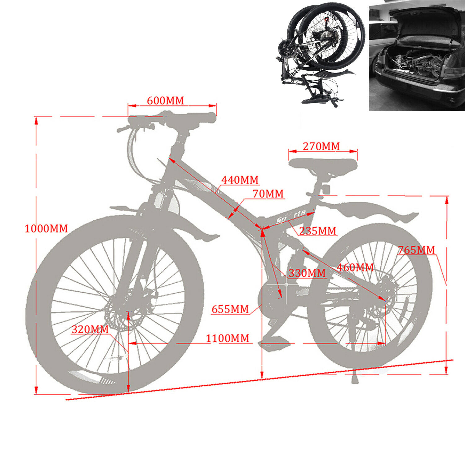 Folding Mountain Bike 26