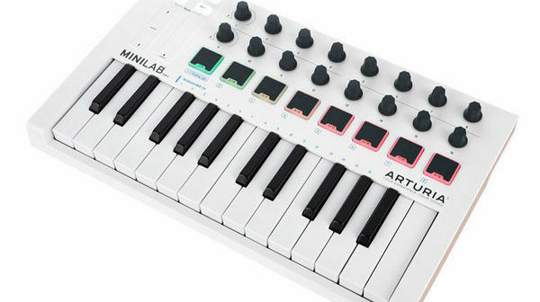 Arturia MiniLab MKII Mini Hybrid 25 Key Slim Keyboard Controller White 230501 - Fresh Stock Dated December 2025