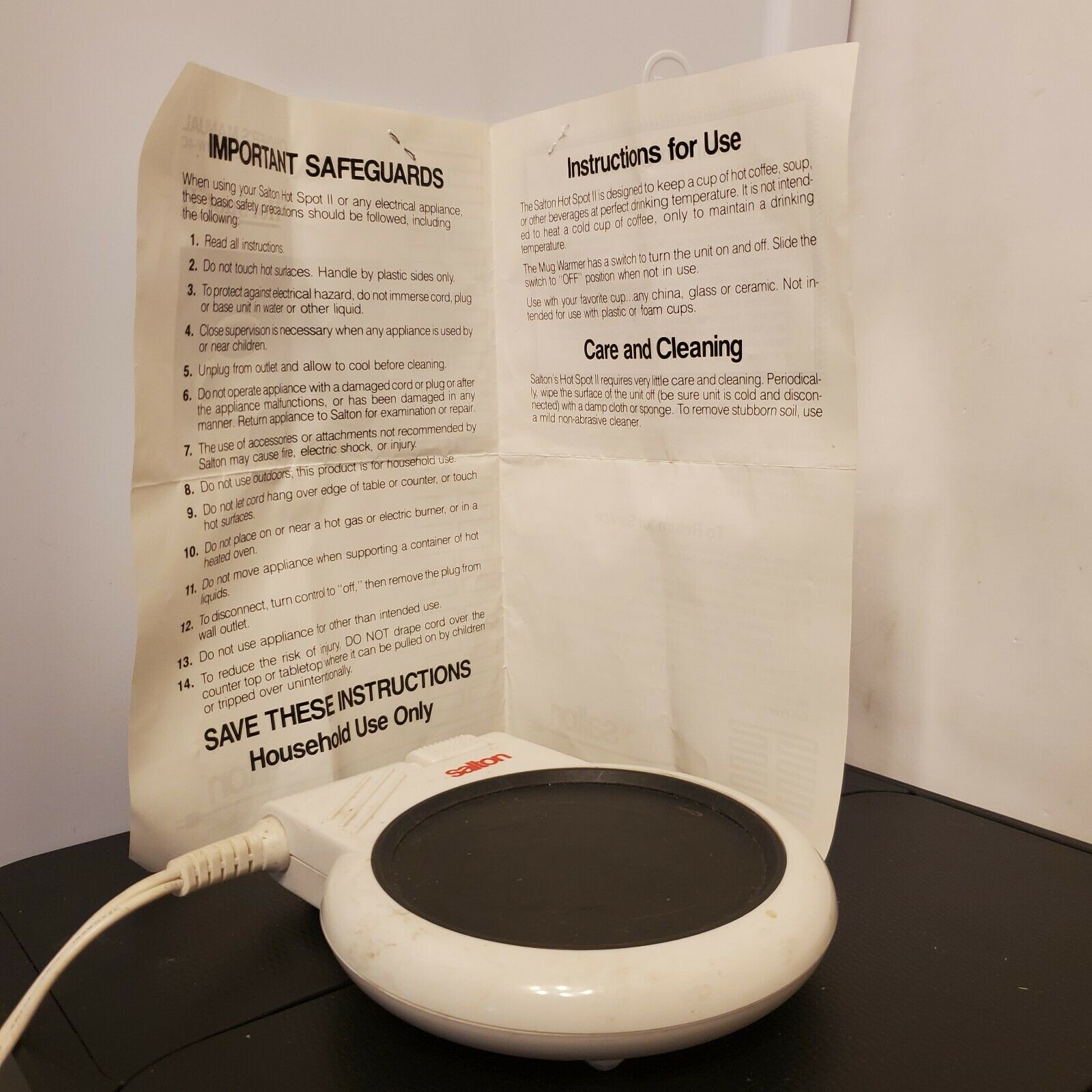 Hot Spot II Salton Model No. MW-4C Coffee Mug warmer Vintage Works - Fresh Stock Dated February 2026