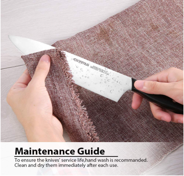 15-Piece German Stainless Steel Kitchen Knife Set with Wooden Block & Sharpener - Fresh Stock Dated January 2026