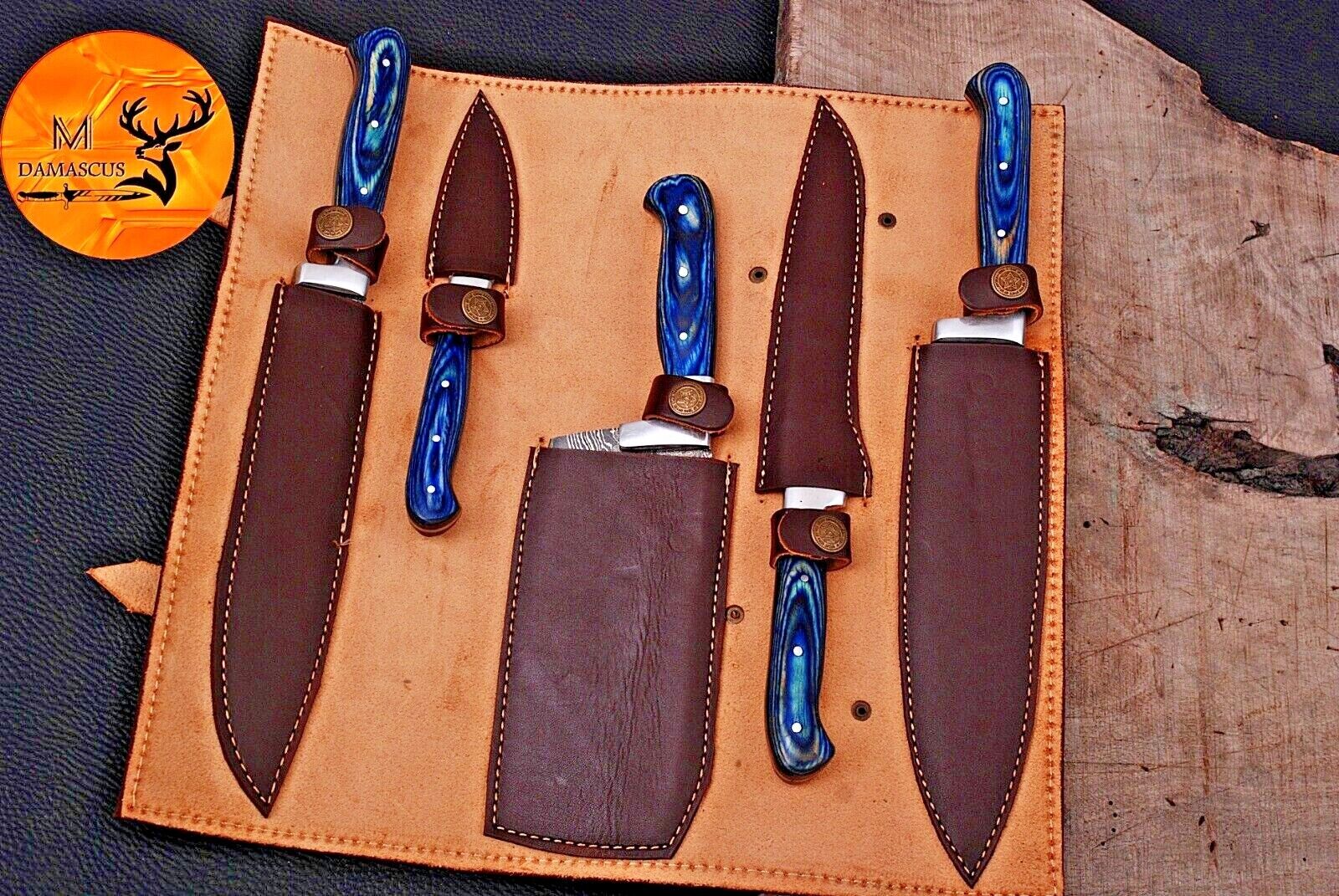 CUSTOM HANDMADE FORGED DAMASCUS STEEL CHEF'S KNIFE SET KITCHEN KNIFE - 1575 - Fresh Stock Dated February 2026