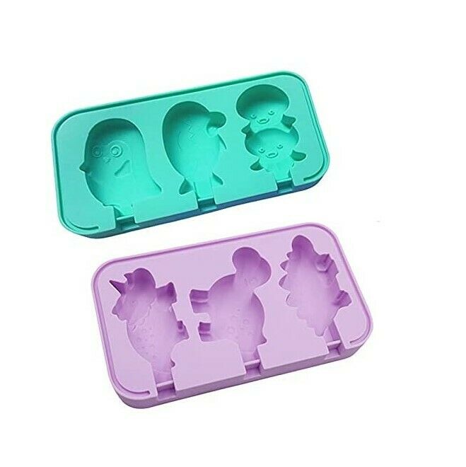 2 Pack Silicone Popsicle Molds,3 Dinosaur, 3 Marine Animal Models, 12 Sticks - Fresh Stock Dated February 2026