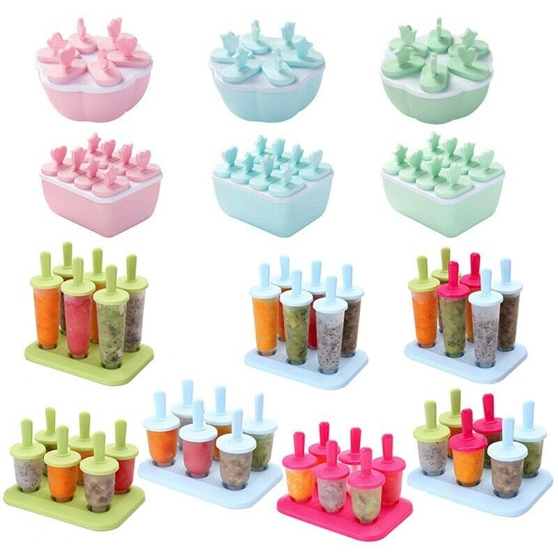 Frozen Popsicle Molds Ice Cream Pop Maker Freezer Tray Sticks with Fruit Summer - Fresh Stock Dated February 2026