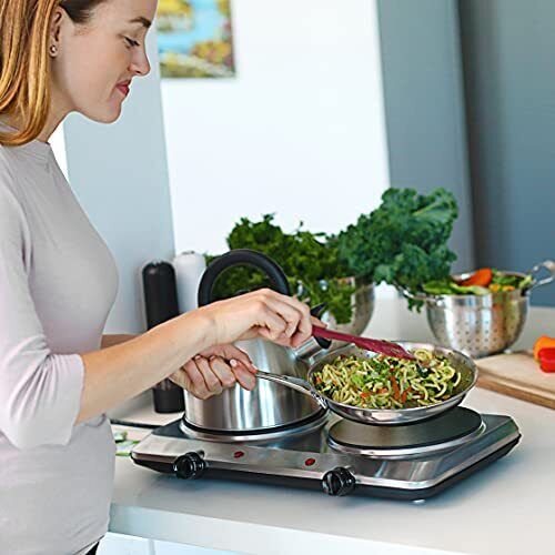 Infrared Electric Burner Hot Double Ceramic Plate Cooktop Cooking Glass Dual - Fresh Stock Dated February 2026