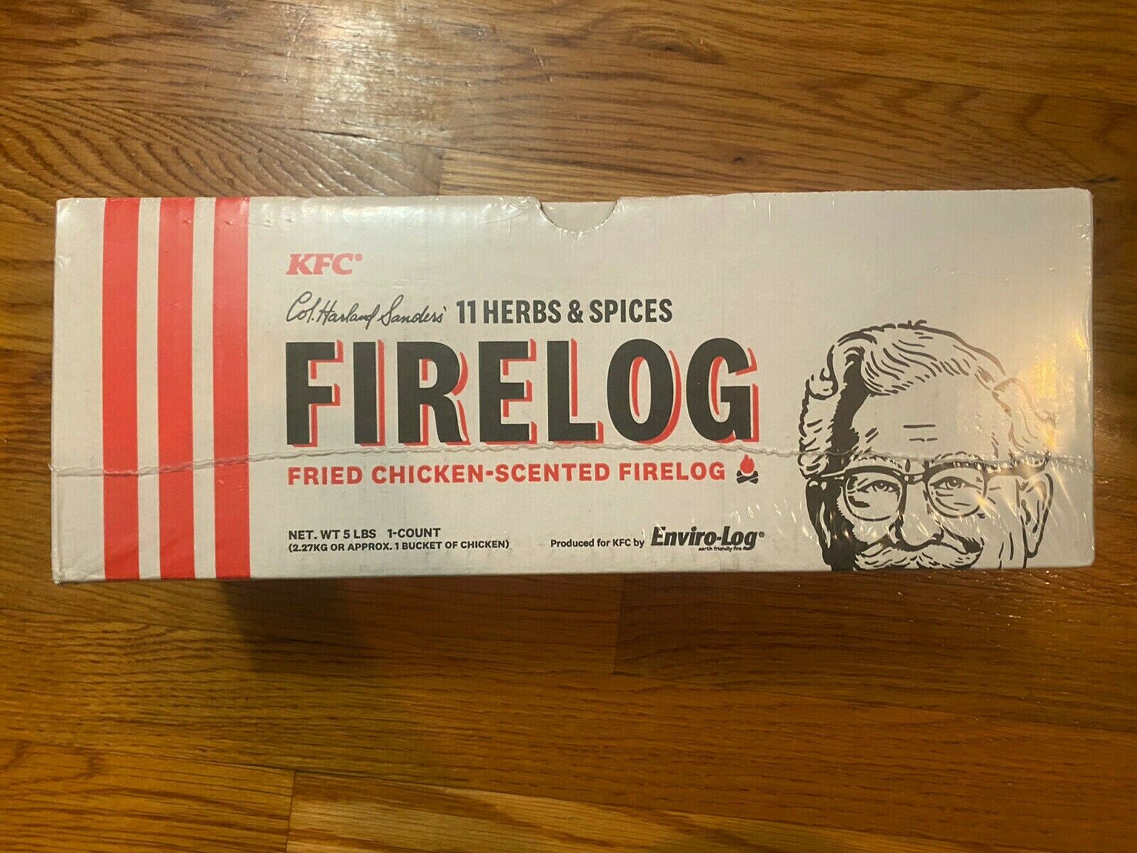 Lot of 2 KFC FIRE LOG 11 HERBS & SPICES ENVIRO LOG KENTUCKY FRIED CHICKEN - Fresh Stock Dated December 2025