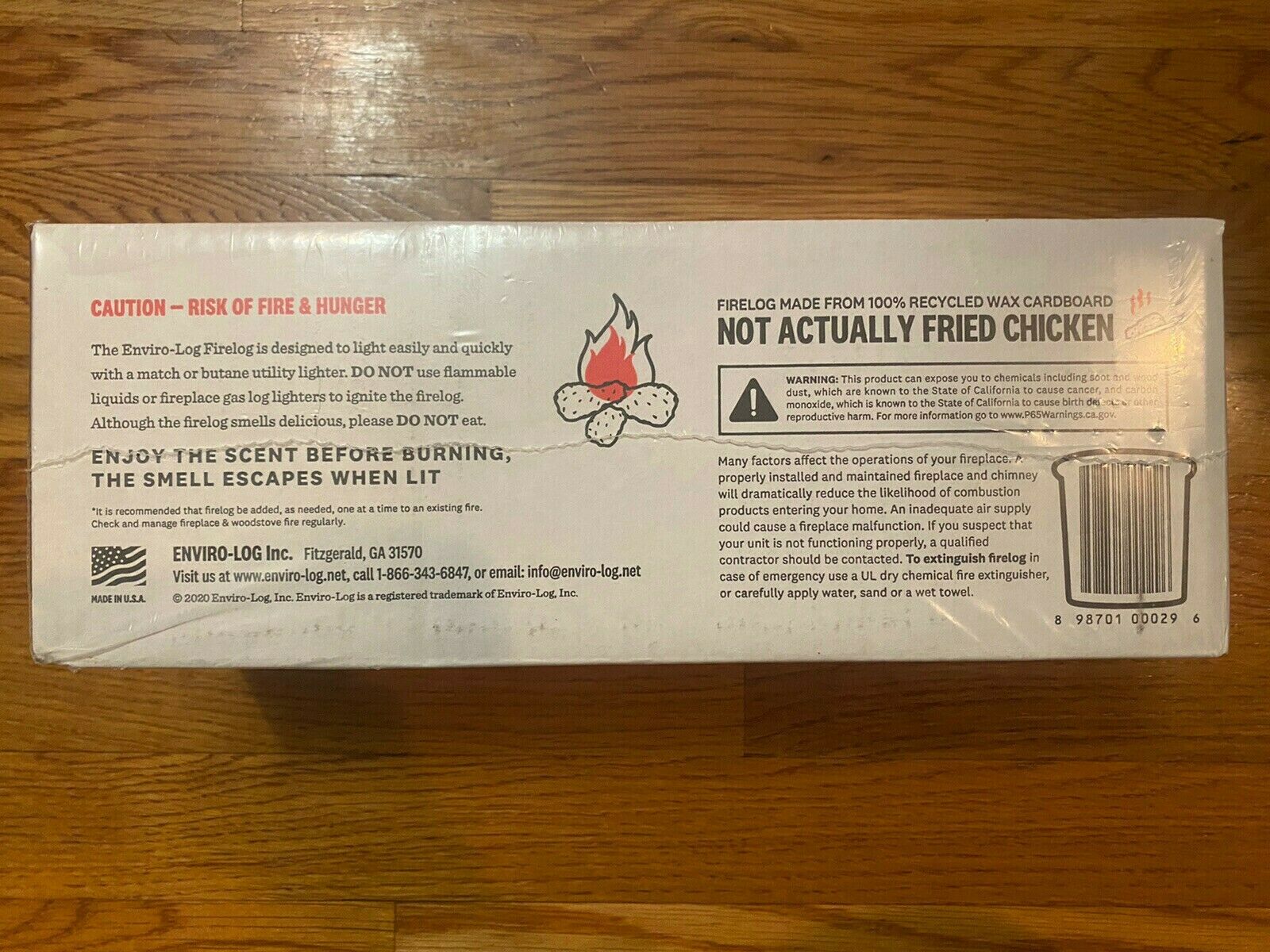 Lot of 2 KFC FIRE LOG 11 HERBS & SPICES ENVIRO LOG KENTUCKY FRIED CHICKEN - Fresh Stock Dated December 2025