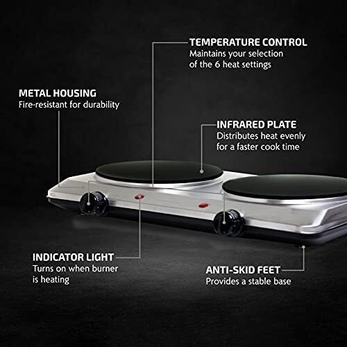 Infrared Electric Burner Hot Double Ceramic Plate Cooktop Cooking Glass Dual - Fresh Stock Dated February 2026
