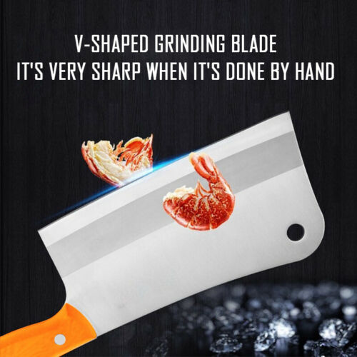 8'' Professional Kitchen Knife Cleaver Chopper Butcher Tool for Restaurant Cook - Fresh Stock Dated January 2026