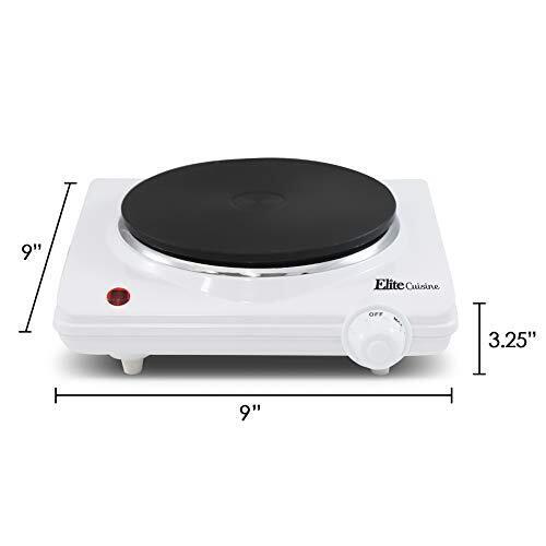 Elite ESB-301F Countertop Single Cast Iron Burner 1000 Watts Hot Plate Temper... - Fresh Stock Dated February 2026