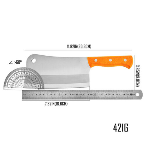 8'' Professional Kitchen Knife Cleaver Chopper Butcher Tool for Restaurant Cook - Fresh Stock Dated January 2026