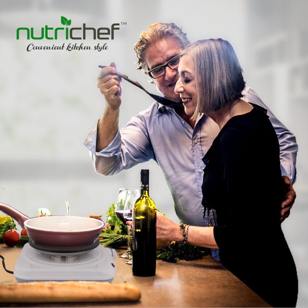 NutriChef Buffet Hot Plate Electric Countertop Burner | Adjustable Temperature - Fresh Stock Dated February 2026