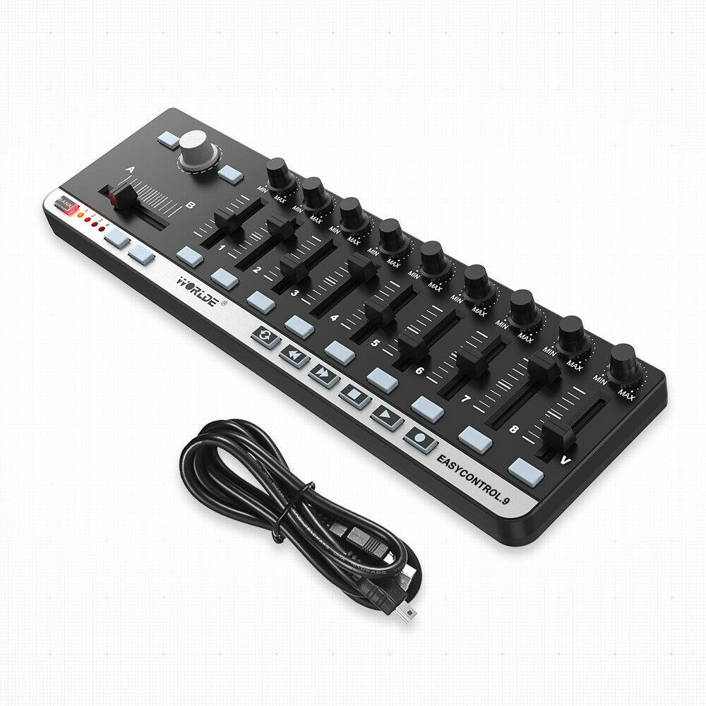 MIDI Worlde Easy Control Mini 9 Portable USB 9 Slim-Line Control Controller B2Y7 - Fresh Stock Dated December 2025