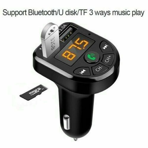 5.0 Bluetooth Dual USB Charger Wireless Cigarette Lighter Car FM Transmitter - Fresh Stock Dated December 2025